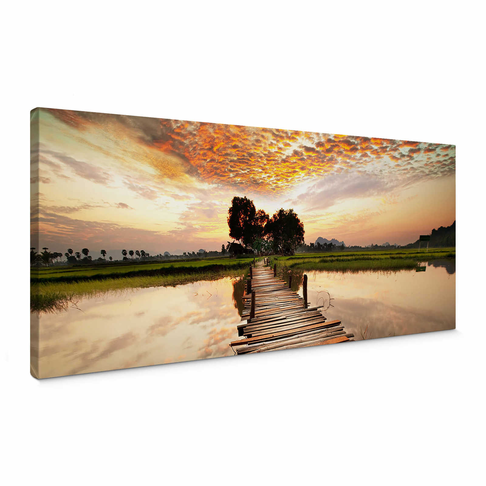         Nature panorama canvas print of water in brown
    