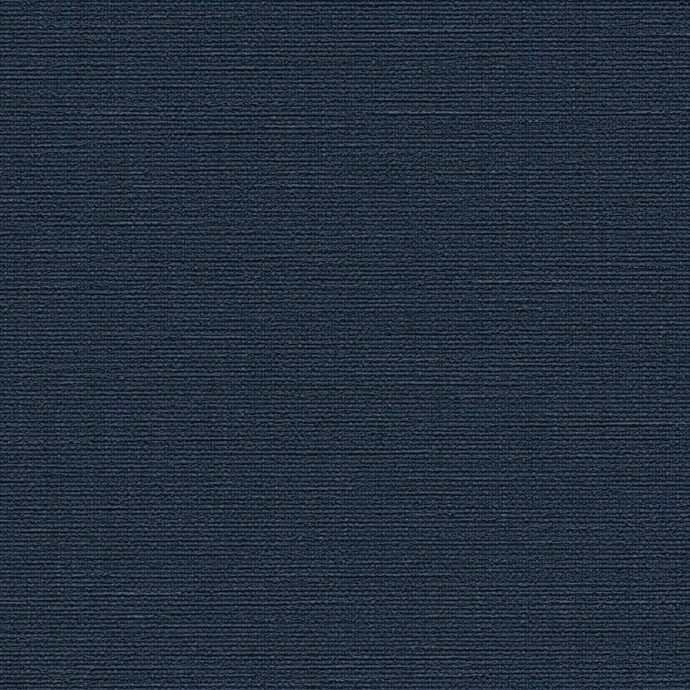             Carta da parati in tessuto non tessuto blu scuro con effetto lino - blu
        