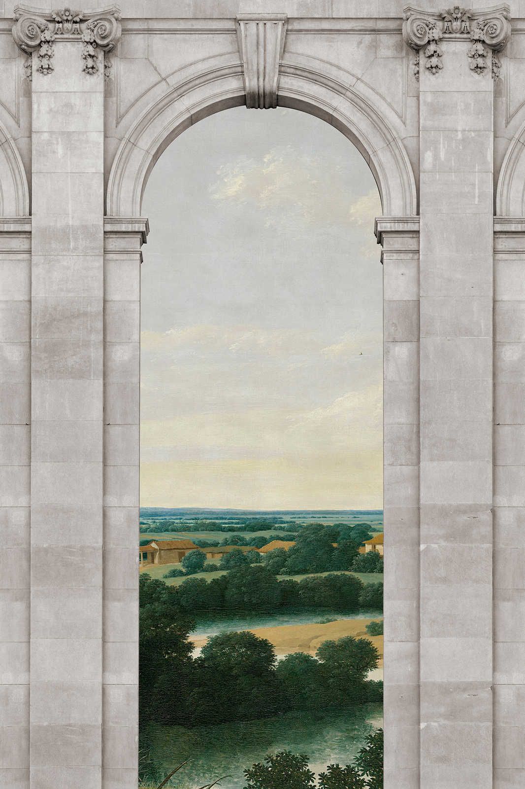             Castello 2 - Quadro su tela per finestre Arco e vista paesaggio - 0,90 m x 0,60 m
        