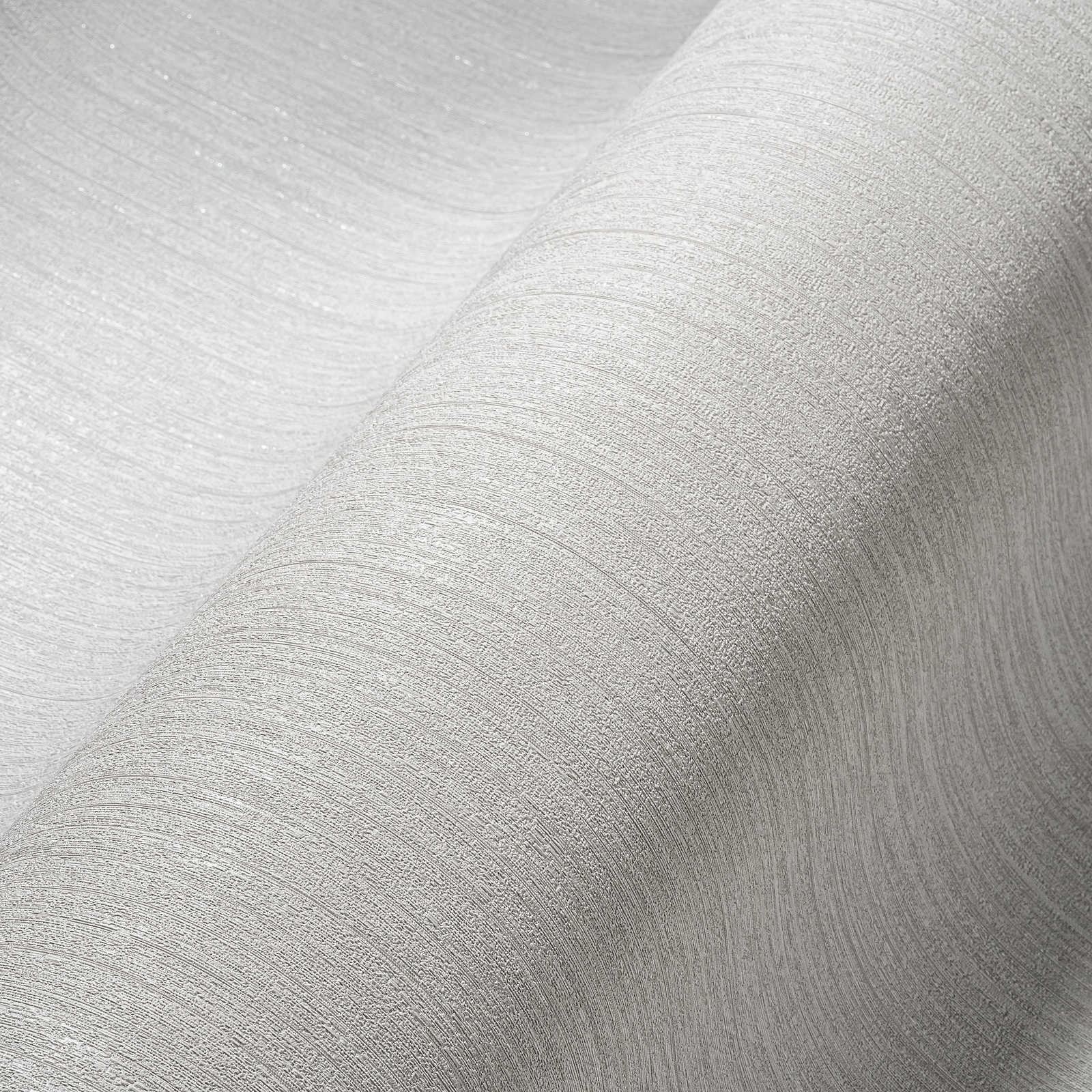             Carta da parati in tessuto non tessuto grigio chiaro con motivo Sturkut, tinta unita e seta opaca
        