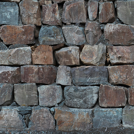Mur de pierres Papier peint panoramique avec de gros blocs de roche
