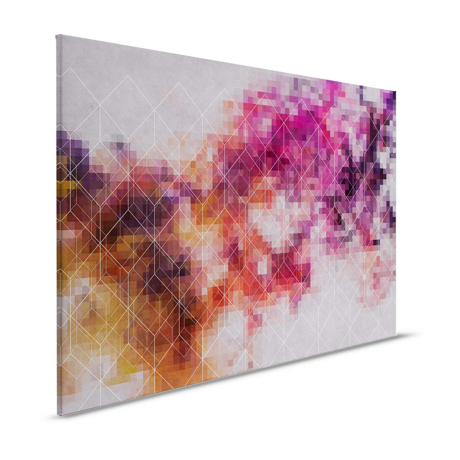 Canvas painting Colour Clouds & Line Pattern | pink, red - 1.20 m x 0.80 m
