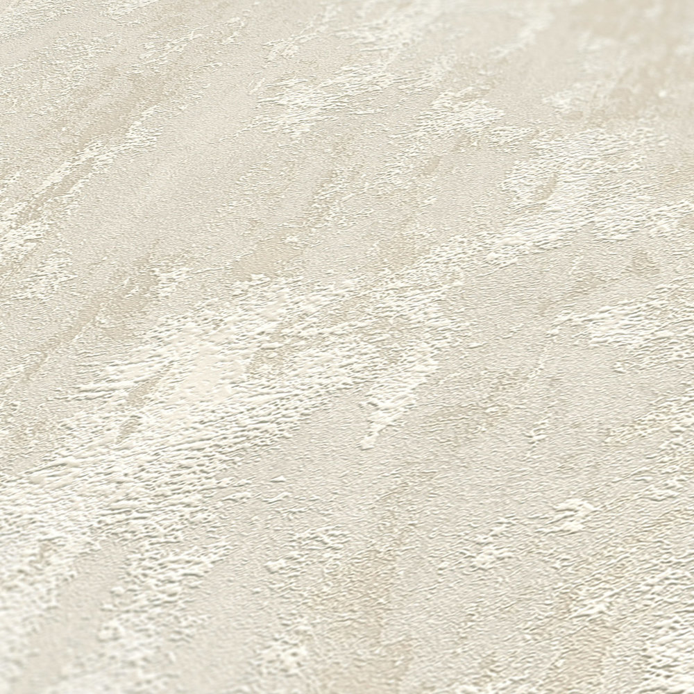             Papel pintado de textura rústica con aspecto de yeso - beige, crema, dorado
        
