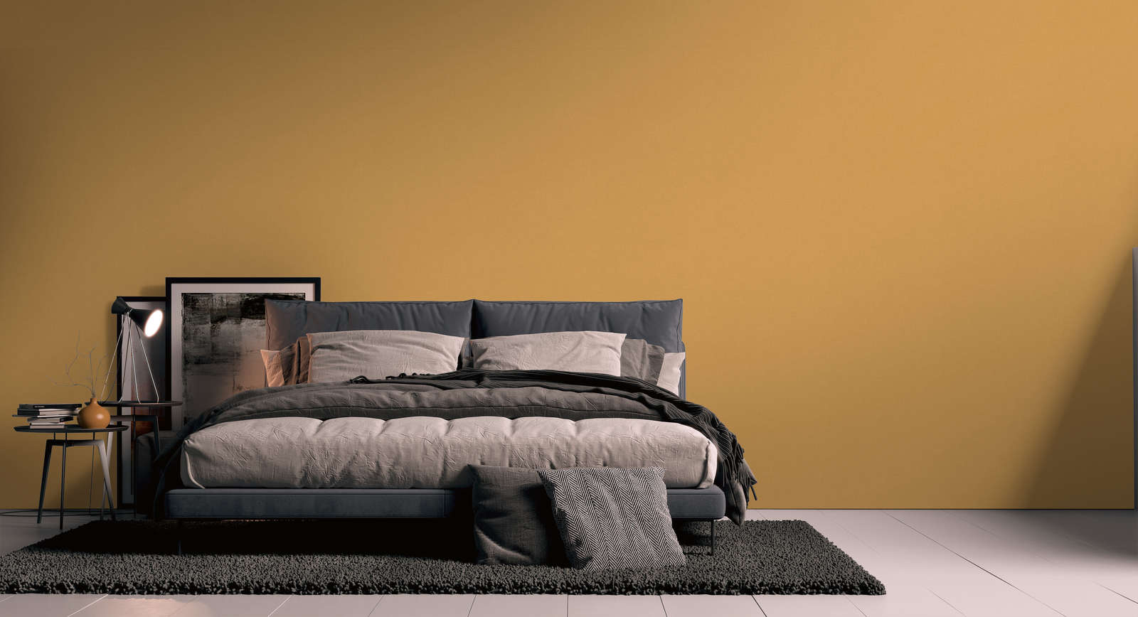             Plain non-woven wallpaper in bold colours - yellow
        
