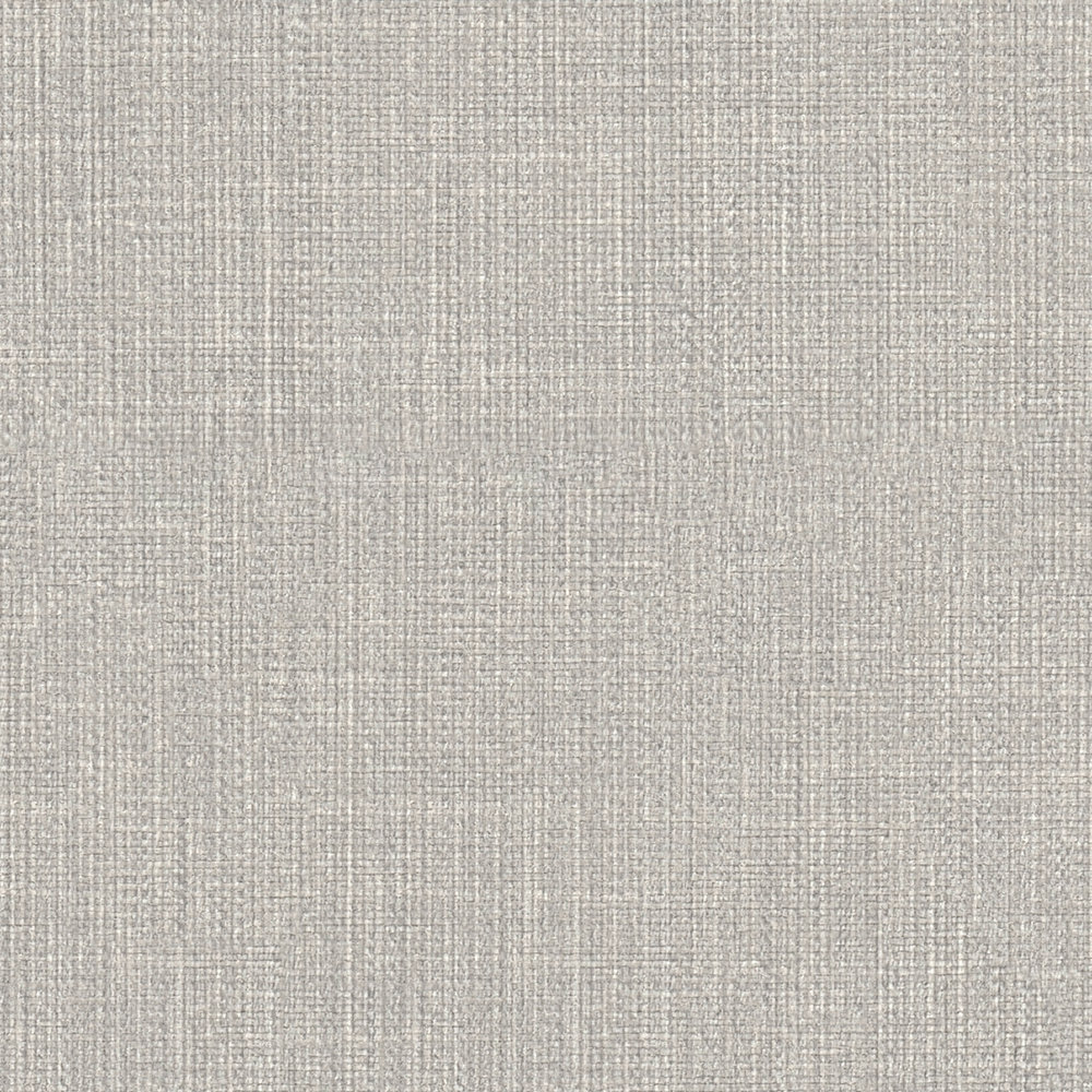             Papier peint intissé gris avec aspect textile & motifs structurés
        