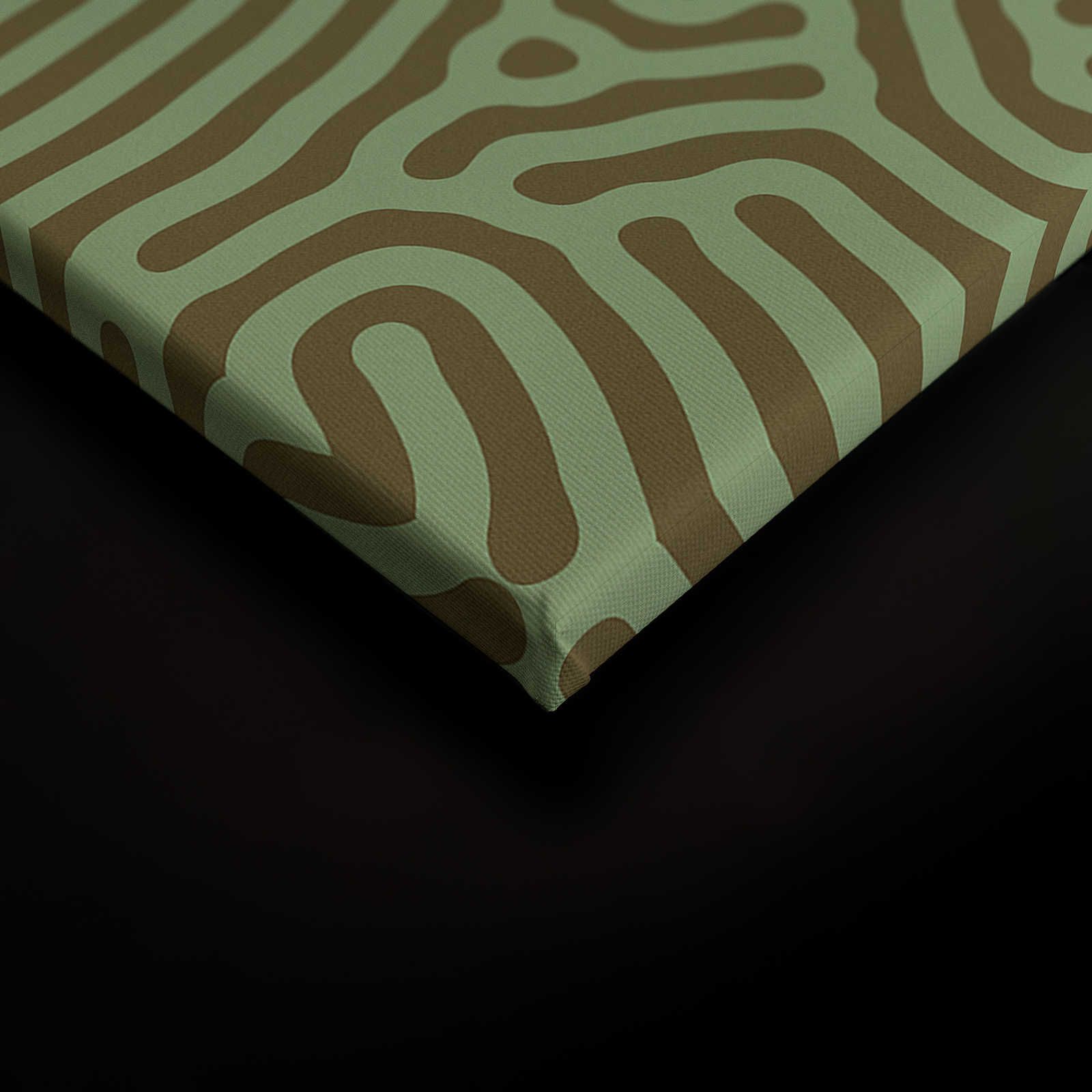             Sahel 1 - Toile verte motif labyrinthe vert sauge - 0,90 m x 0,60 m
        