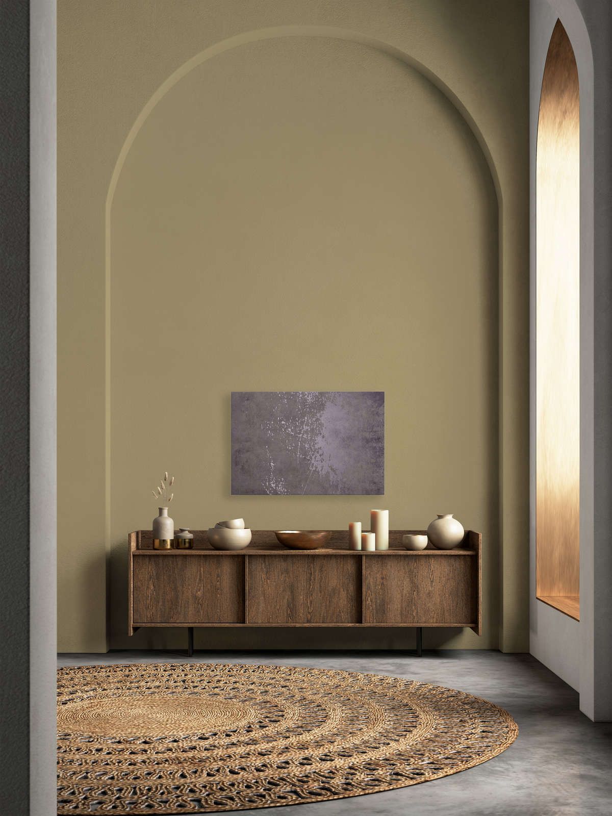             Vintage Wall 2 - Toile lilas aspect plâtre design usé - 0,90 m x 0,60 m
        