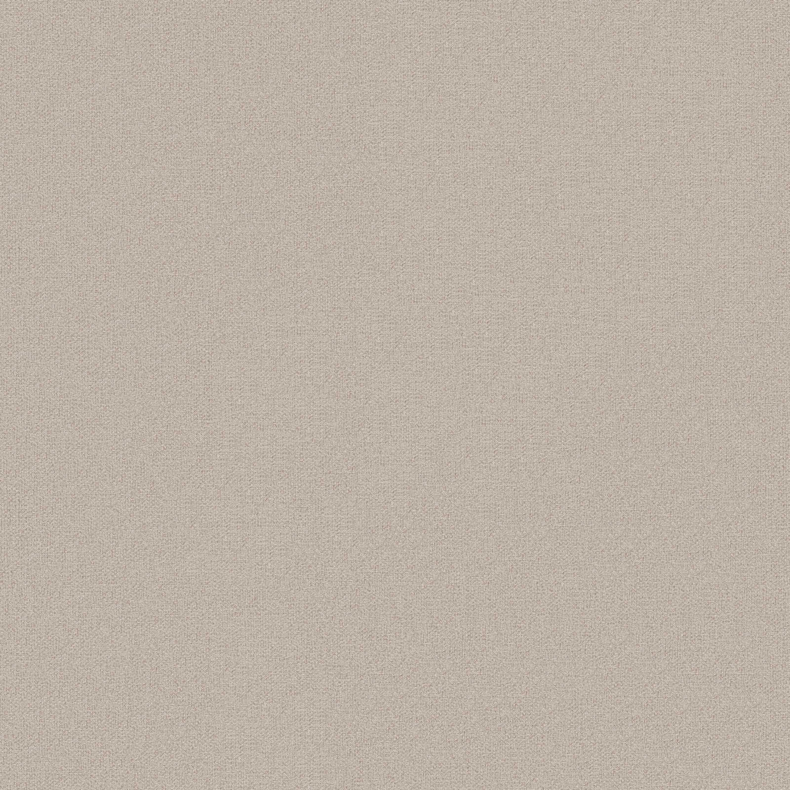 Plain wallpaper with linen look PVC-free - brown, beige
