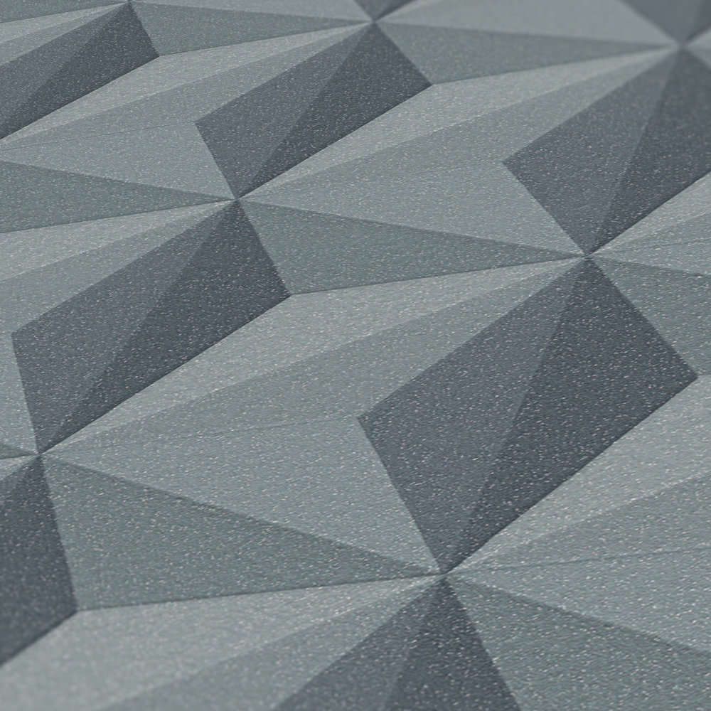             Papel pintado no tejido con efecto 3D y diseño geométrico - negro
        