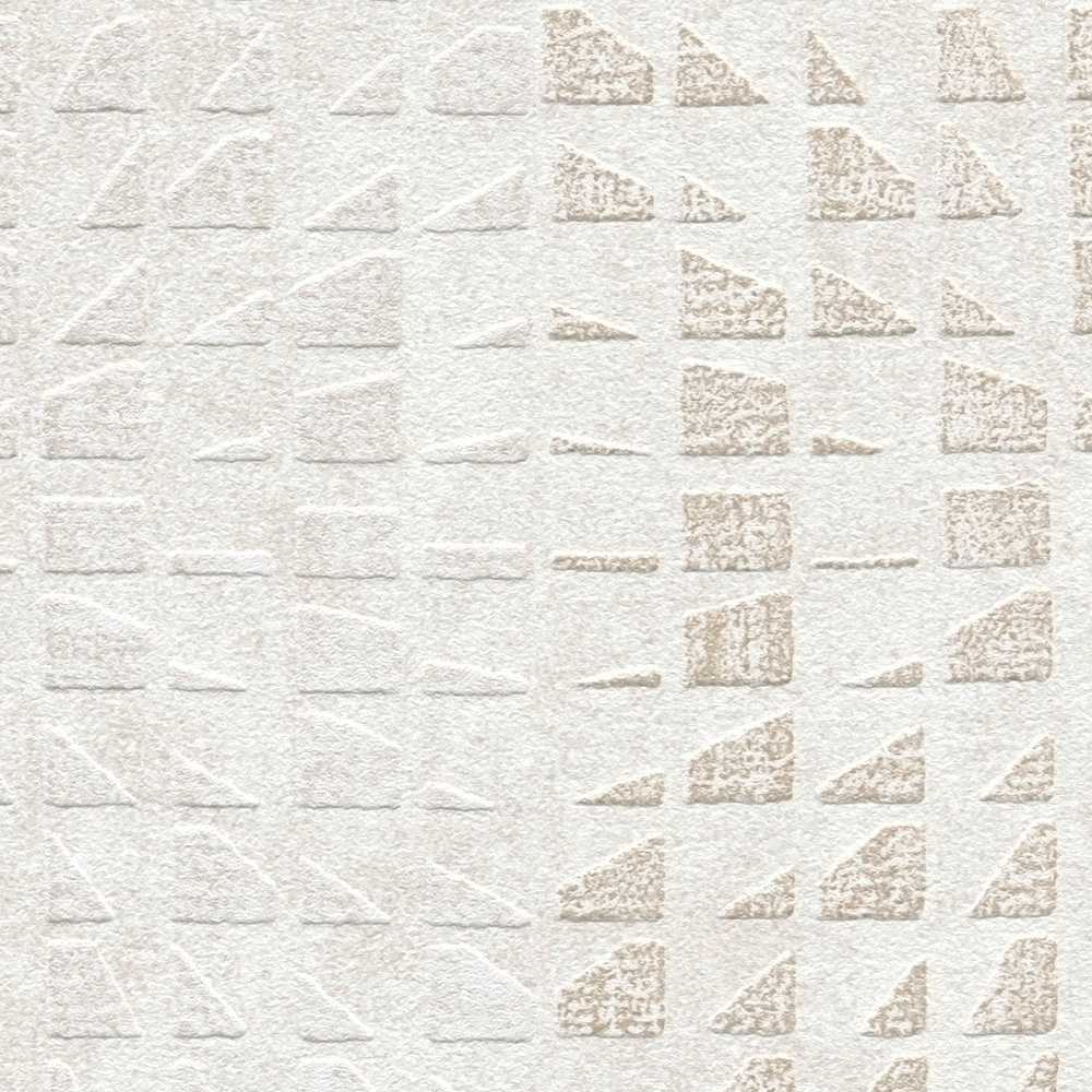             Ethno wallpaper with textured pattern & mosaic effect - cream
        