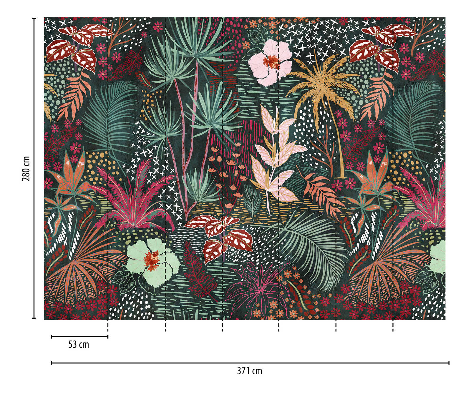             behang nieuwigheid | motief behang smaragdgroen met bloemen patroon
        