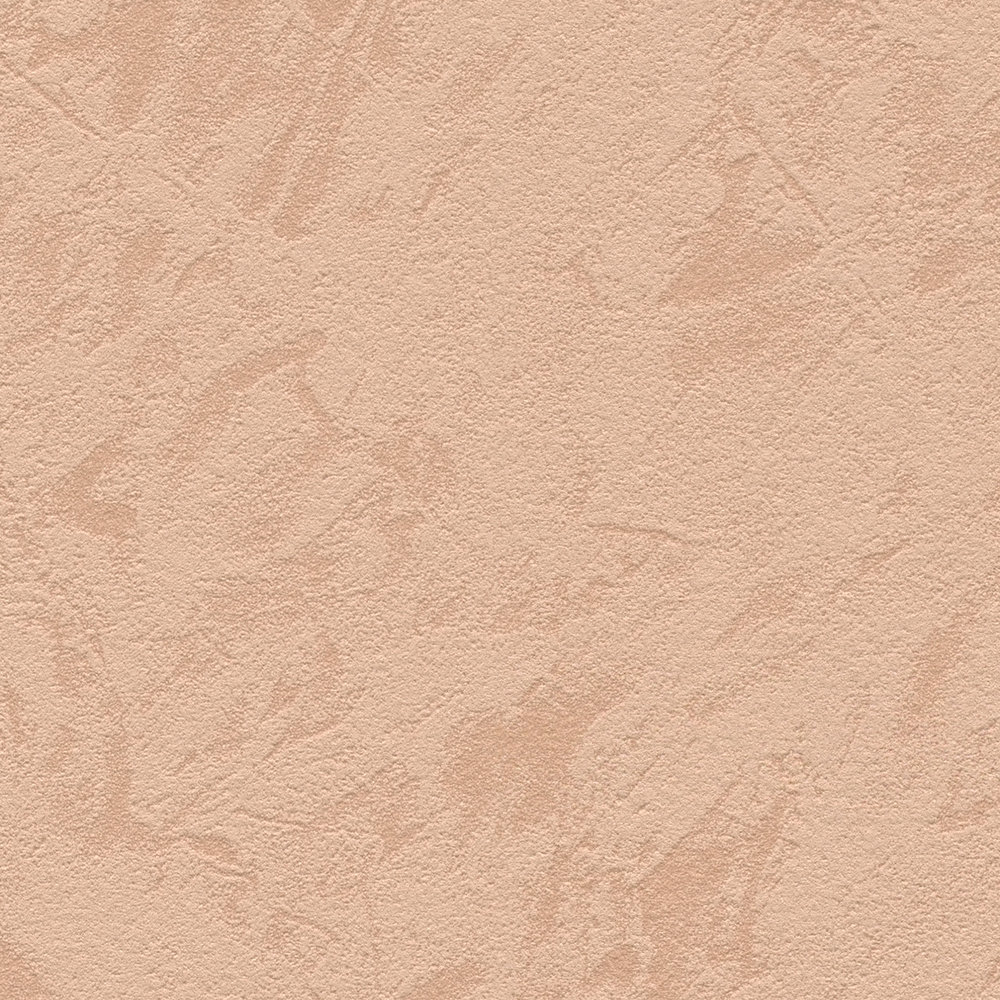             Papel pintado no tejido de color terracota con aspecto de limpieza - naranja
        