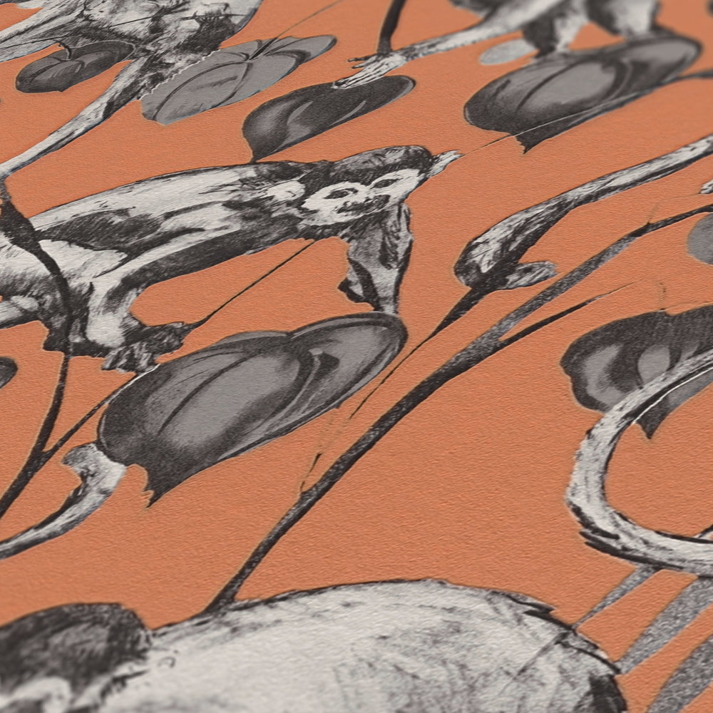             Papel pintado MICHALSKY motivo mono y selva - naranja, gris
        