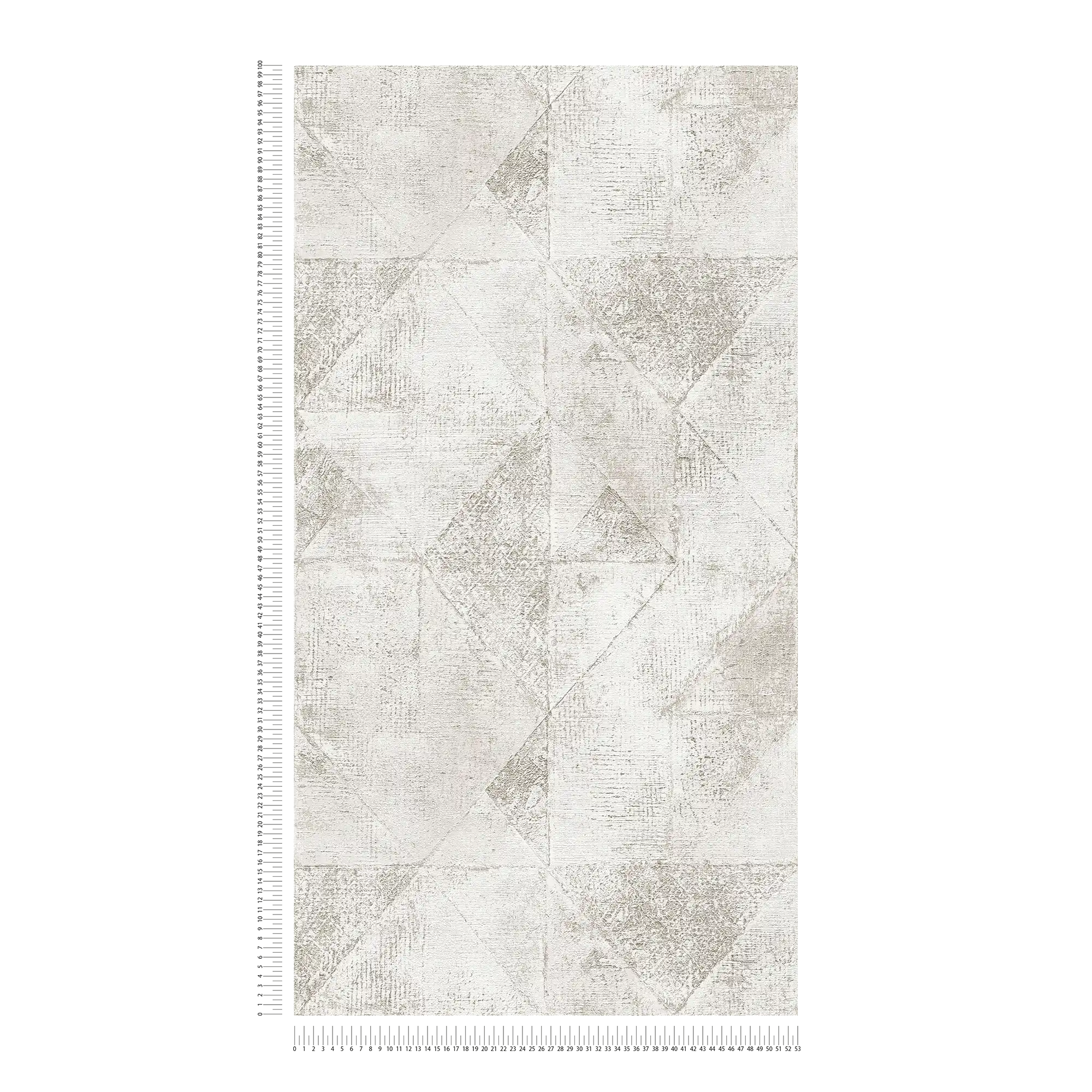             Papel pintado con motivo gráfico triangular metalizado textura brillante - plata, blanco
        