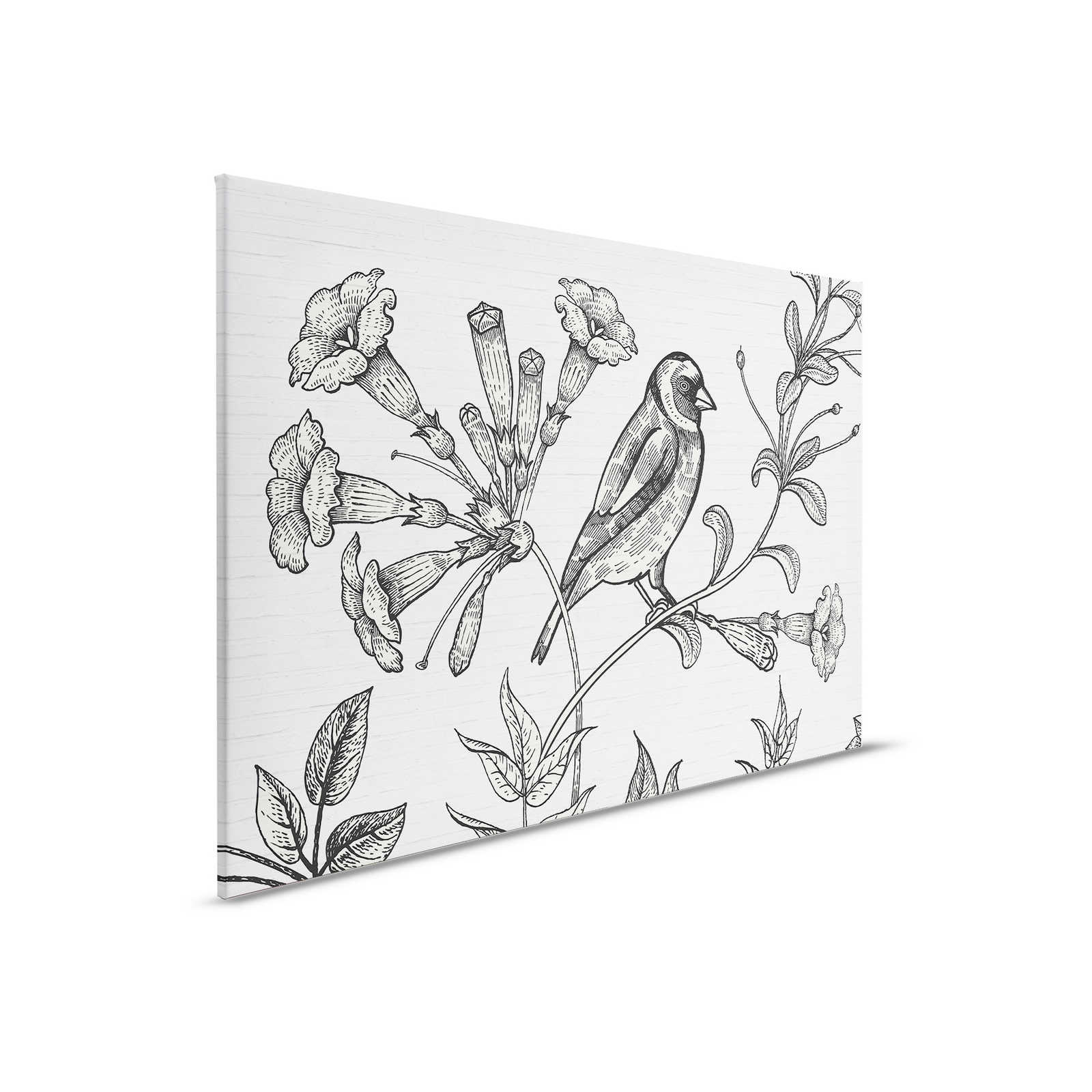Stone Wall Canvas Painting with Nature Design in Drawing Style - 0.90 m x 0.60 m
