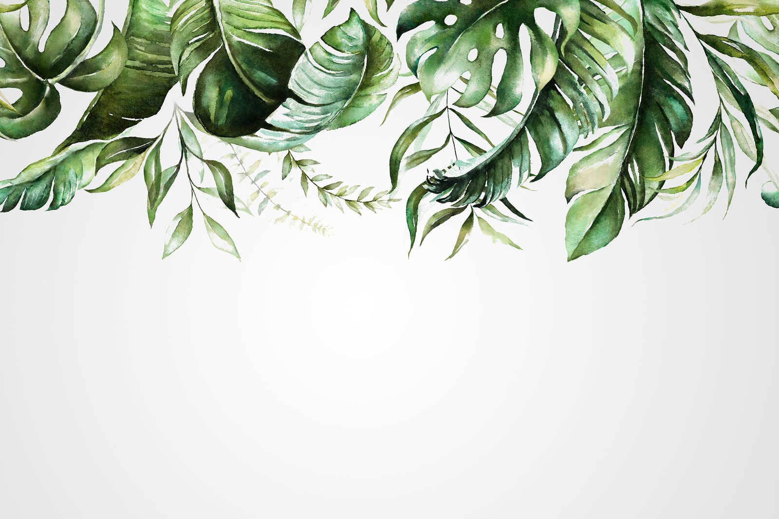             Canvas painting with tropical leaf tendrils on a wall - 0.90 m x 0.60 m
        