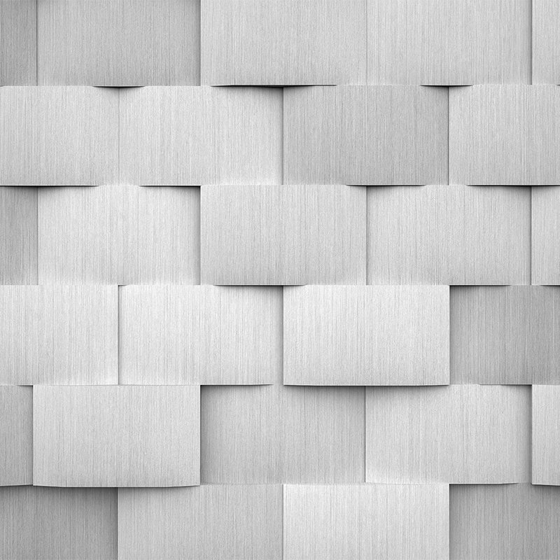 Photo wallpaper aluminum design with 3D look in grey
