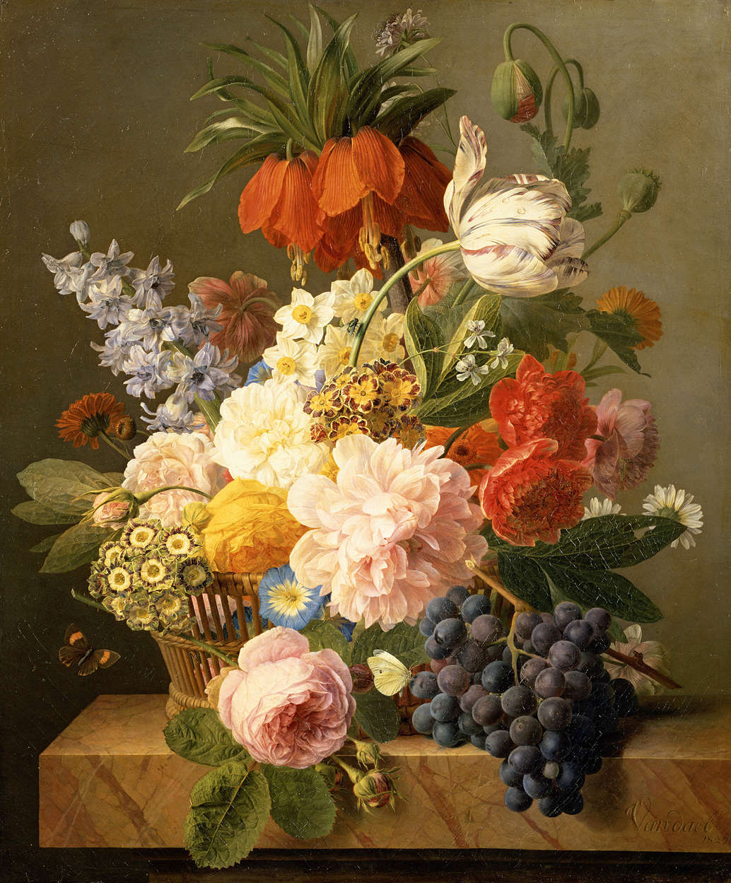             Still life with flowers and fruit mural by Jan van Dael
        