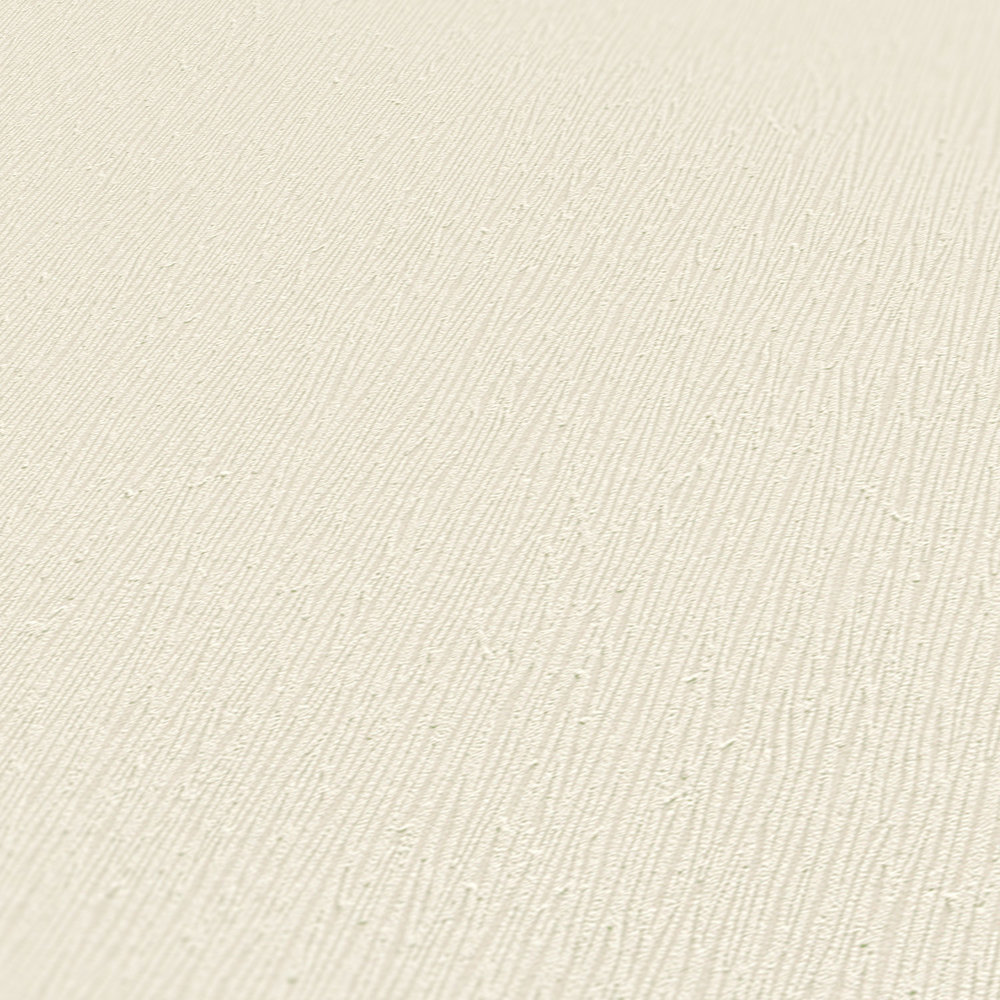             Carta da parati in tessuto non tessuto crema con struttura monocromatica - crema, bianco
        