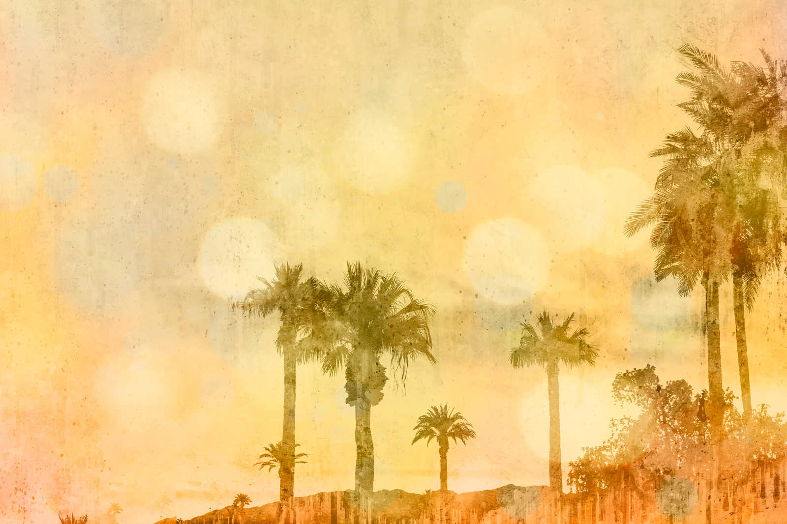             Tableau sur toile Plage de palmiers au coucher du soleil avec effet de lumière - 1,20 m x 0,80 m
        