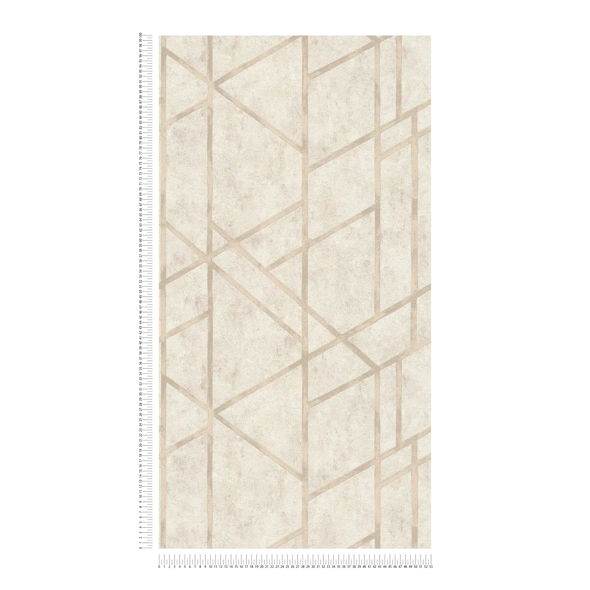             Concrete wallpaper with golden lines pattern - cream
        