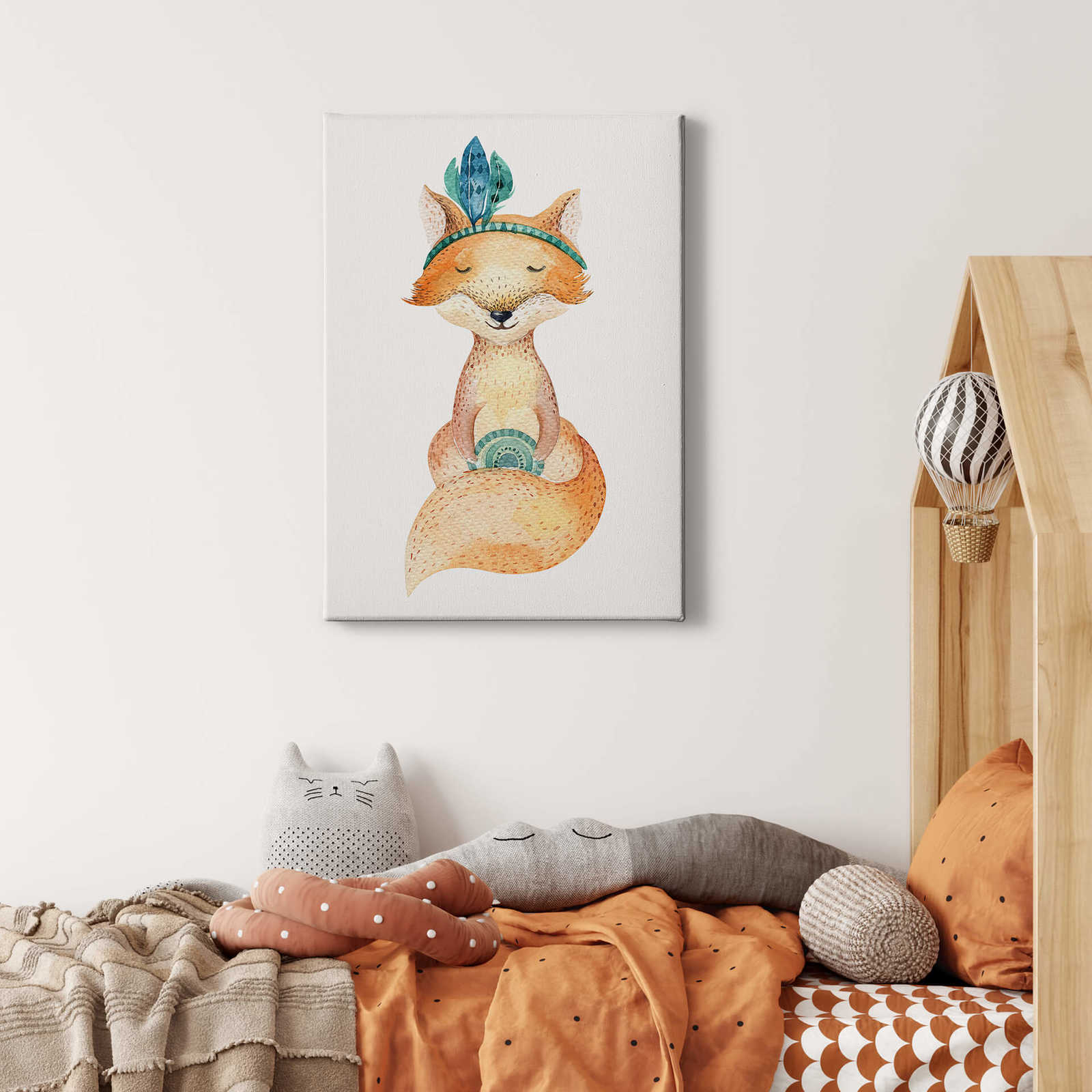             Canvas print of hippie fox by Kvilis – colourful
        
