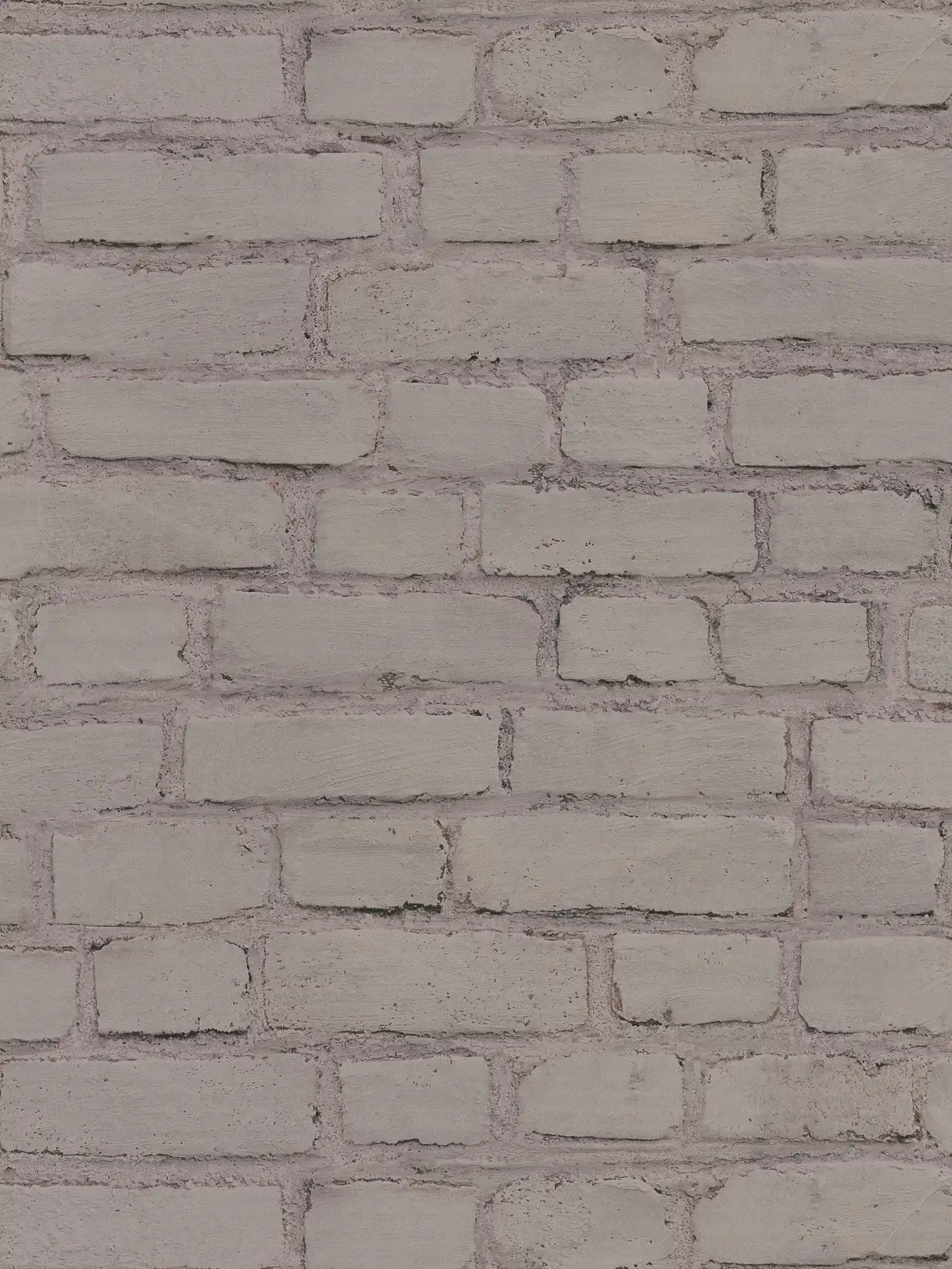 Pared de papel pintado de piedra con aspecto de clinker - gris, topo
