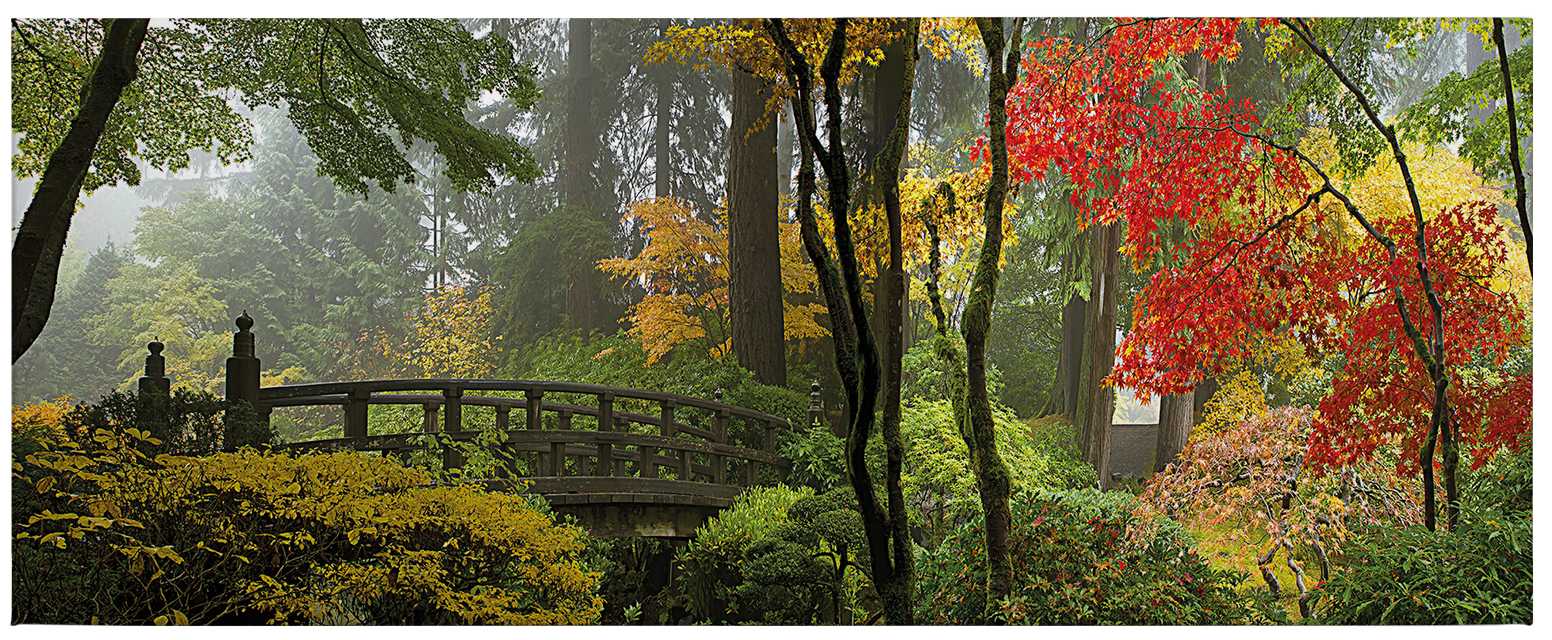             Cuadro jardín japonés en otoño - 1,00 m x 0,40 m
        
