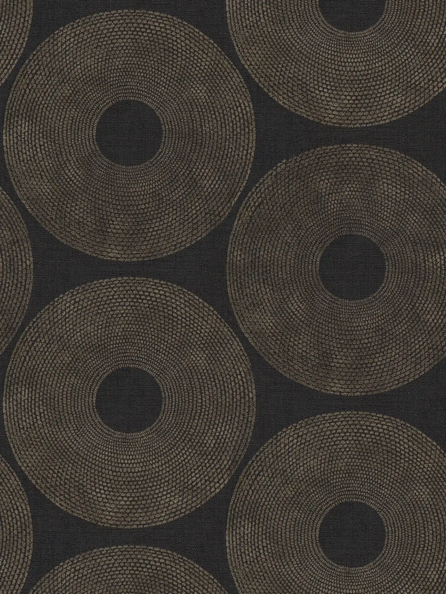         Ethno wallpaper circles with structure design - grey, brown
    