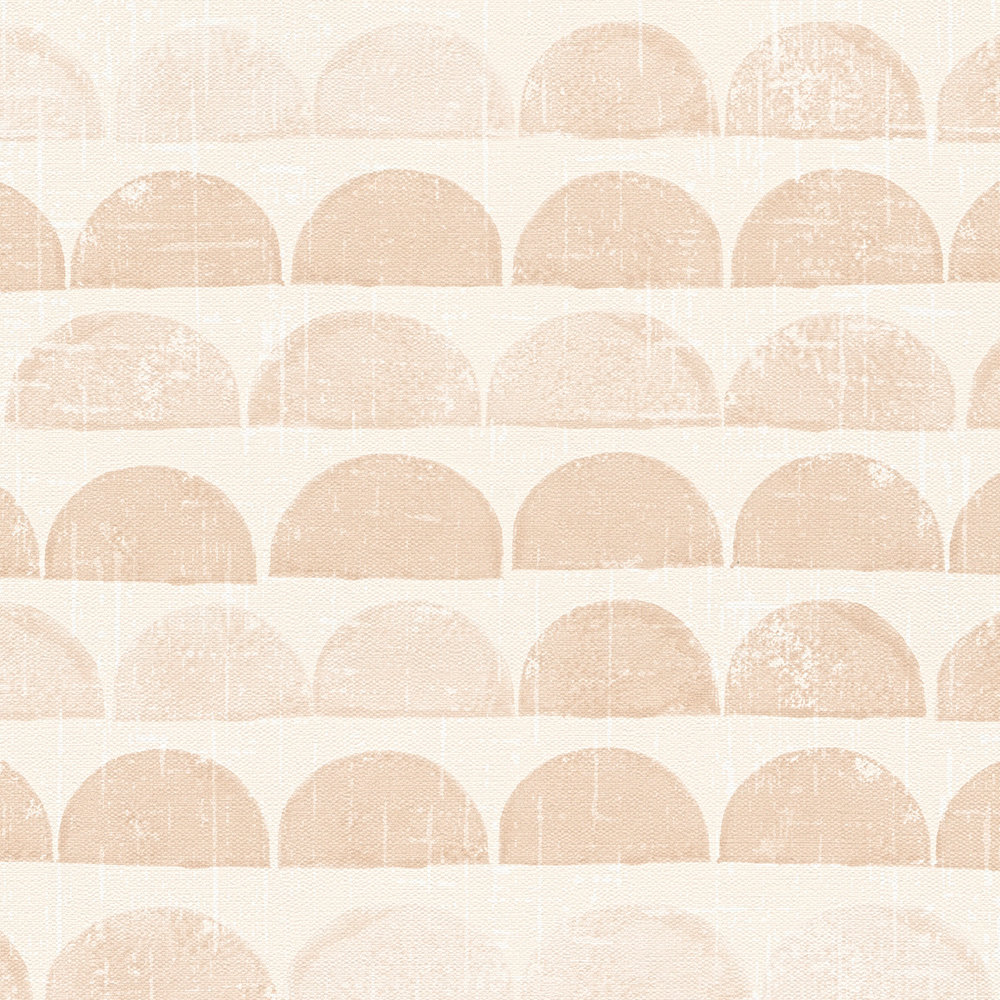             Scandinavisch design behang met halve cirkel patroon - beige, crème
        