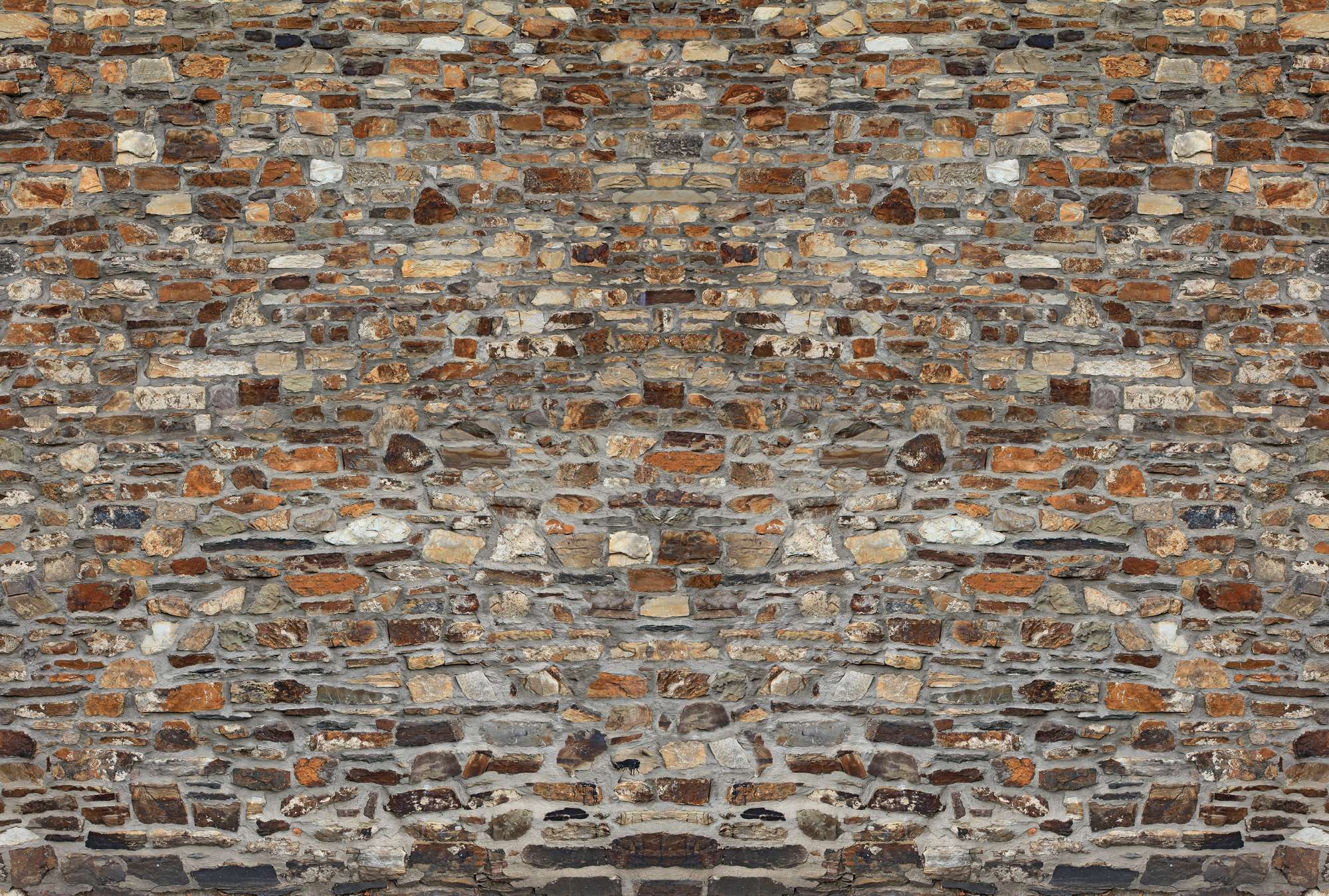             Muurschildering 3D Muur oude bakstenen & rustieke steen kijken
        