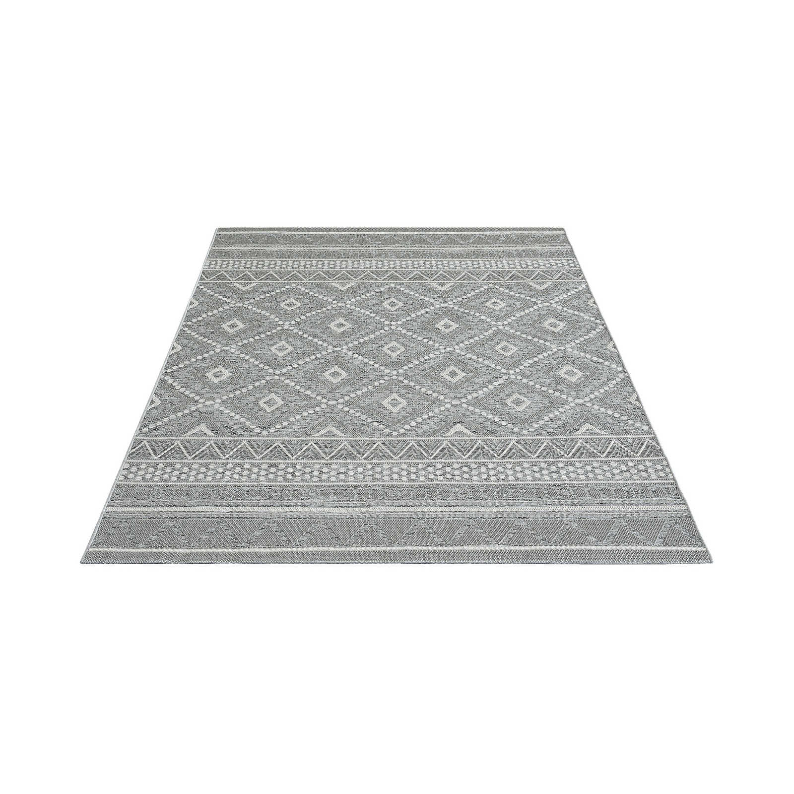 Patterned Outdoor Rug in Grey - 220 x 160 cm
