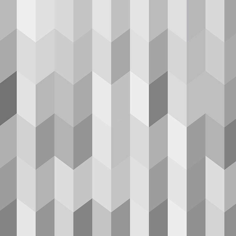 Carta da parati design con motivo a ventaglio grigio su pile testurizzato
