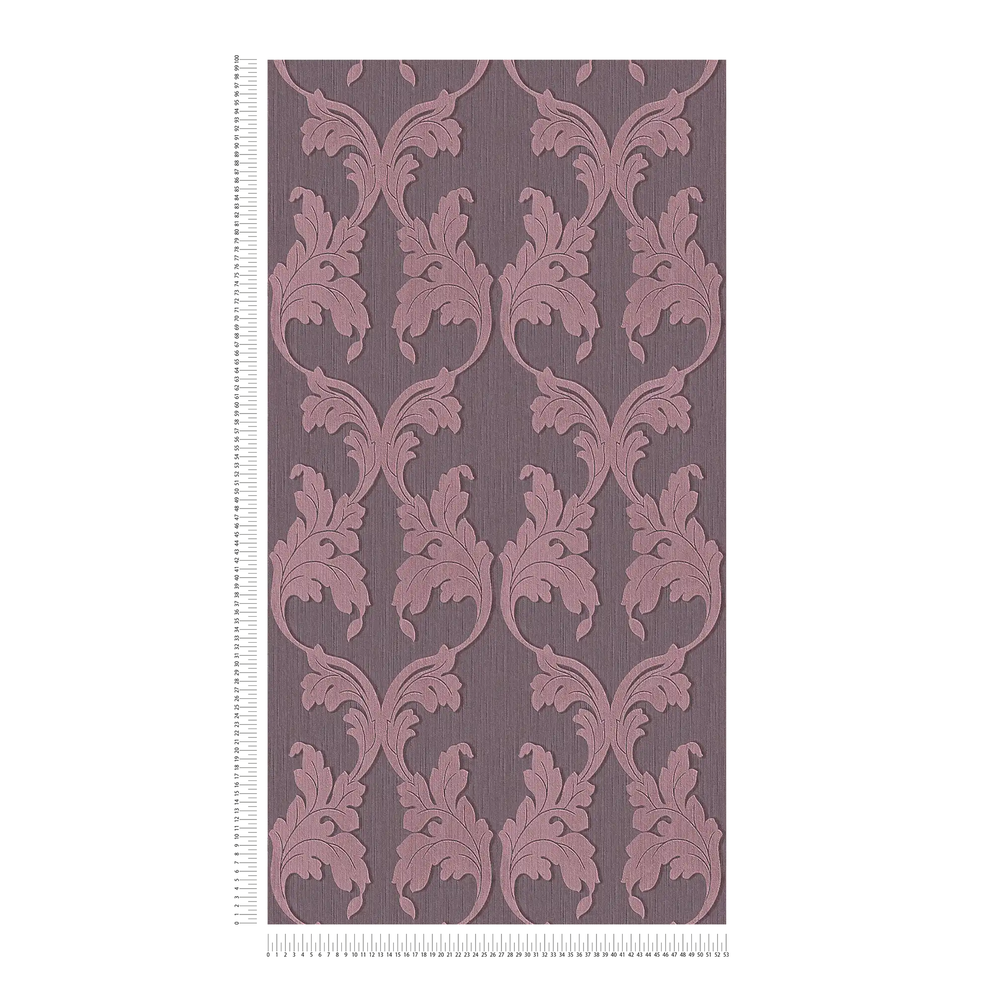             Textile wallpaper with baroque tendrils - purple
        