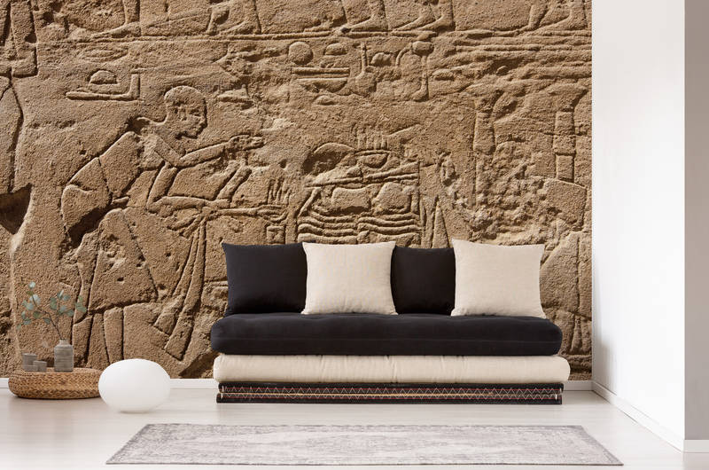             Photo wallpaper with antique Egyptian stone painting
        