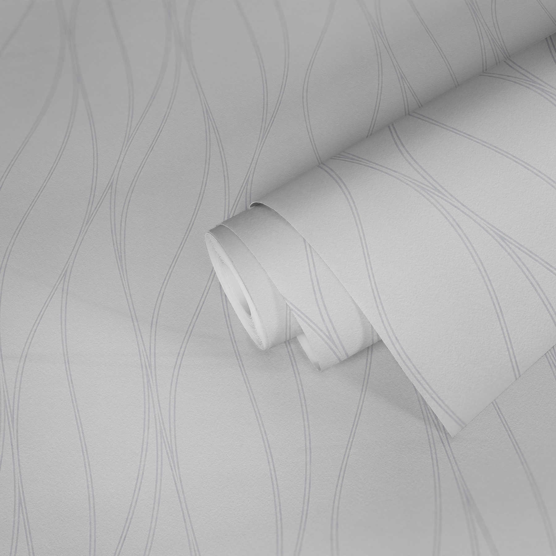             Paintable wallpaper with curved line design
        