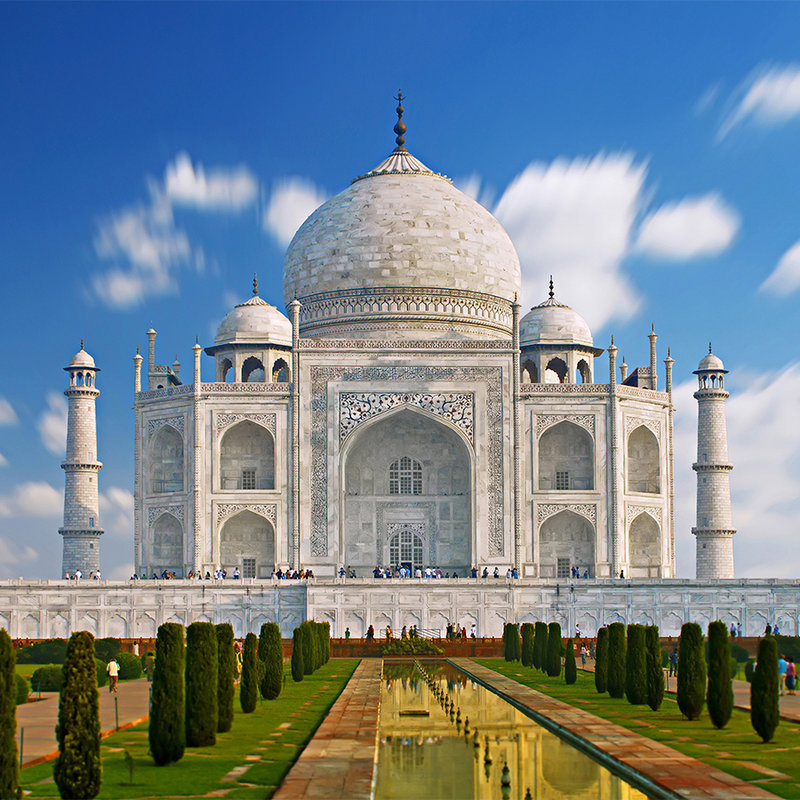 Wandschildering Taj Mahal in Turkije - parelmoer glad vlies
