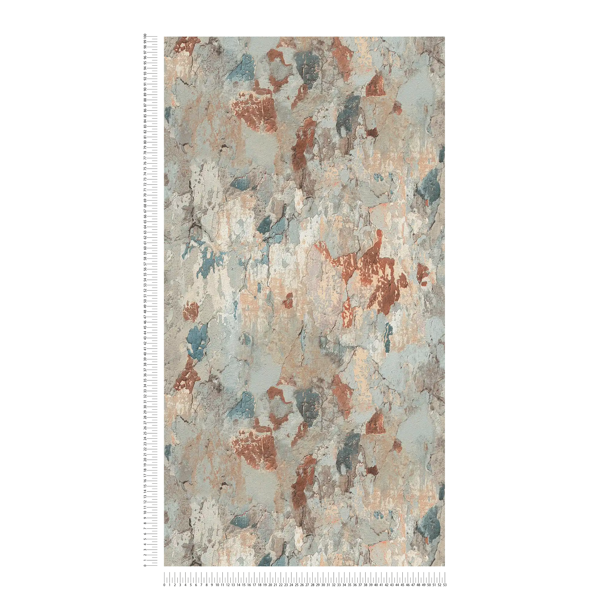             Rustic non-woven wallpaper with plaster look in used look - brown, grey, green
        