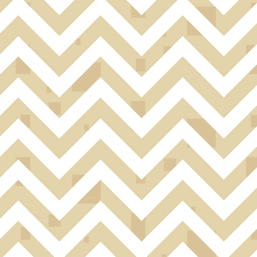 Design wallpaper zig zag pattern with small squares yellow on mother of pearl smooth nonwoven
