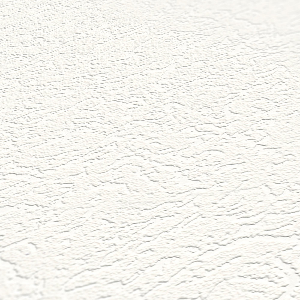             Rough plaster look non-woven wallpaper with textured pattern - white
        