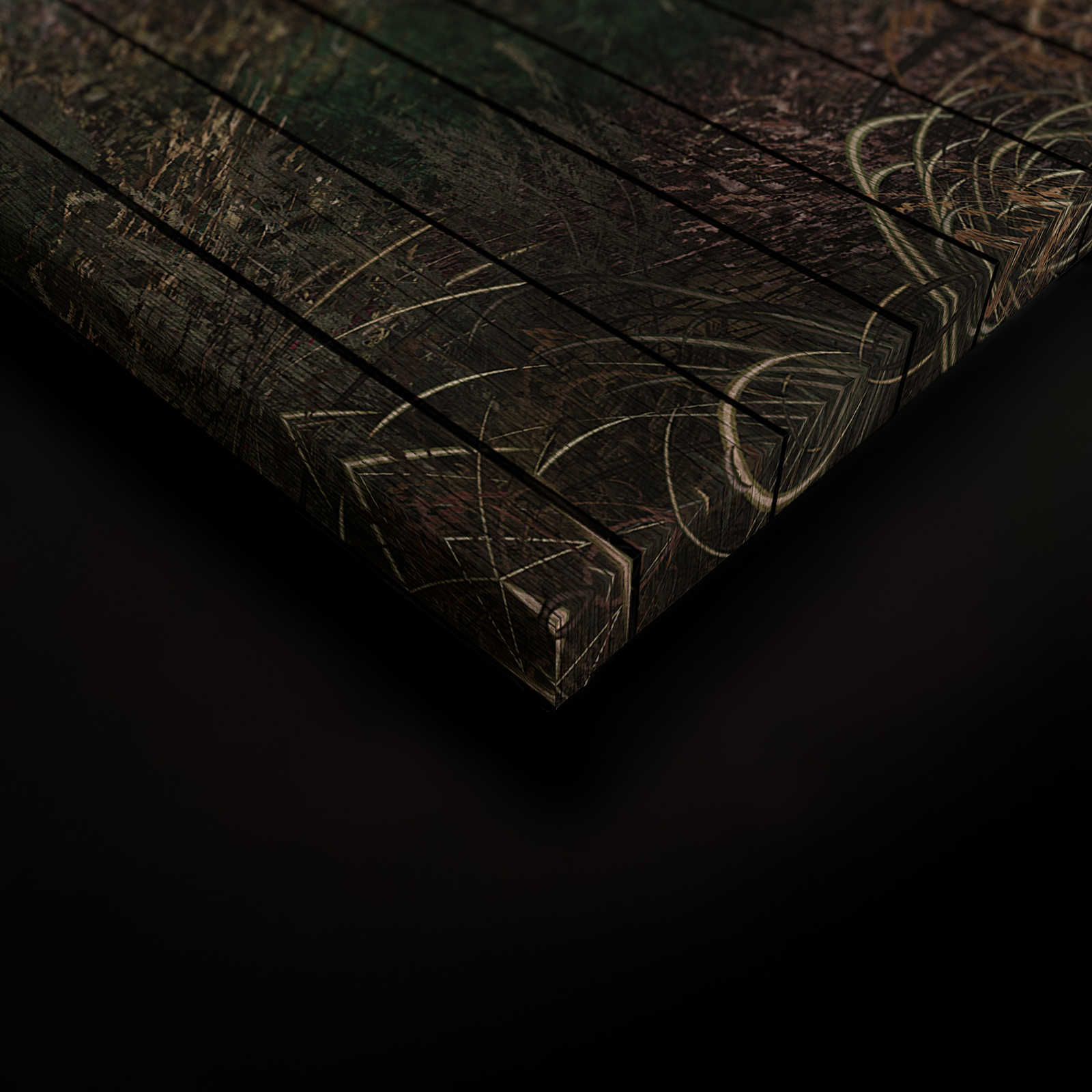             Fantasia 3 - Quadro su tela tinta unicacorno con aspetto di tavola di legno - 0,90 m x 0,60 m
        
