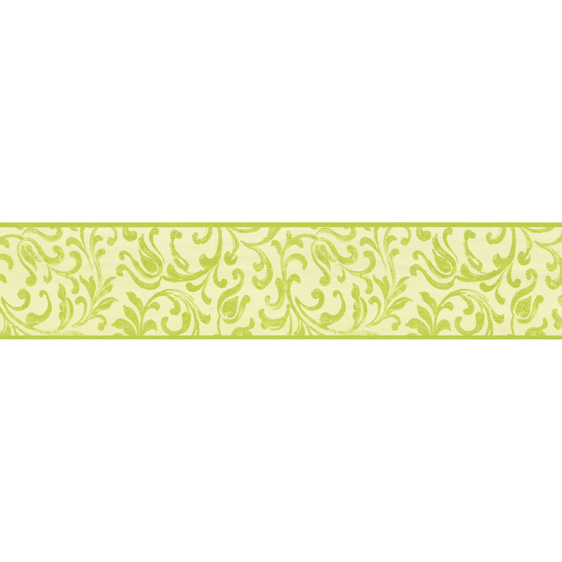         Wallpaper border floral meander in light green
    