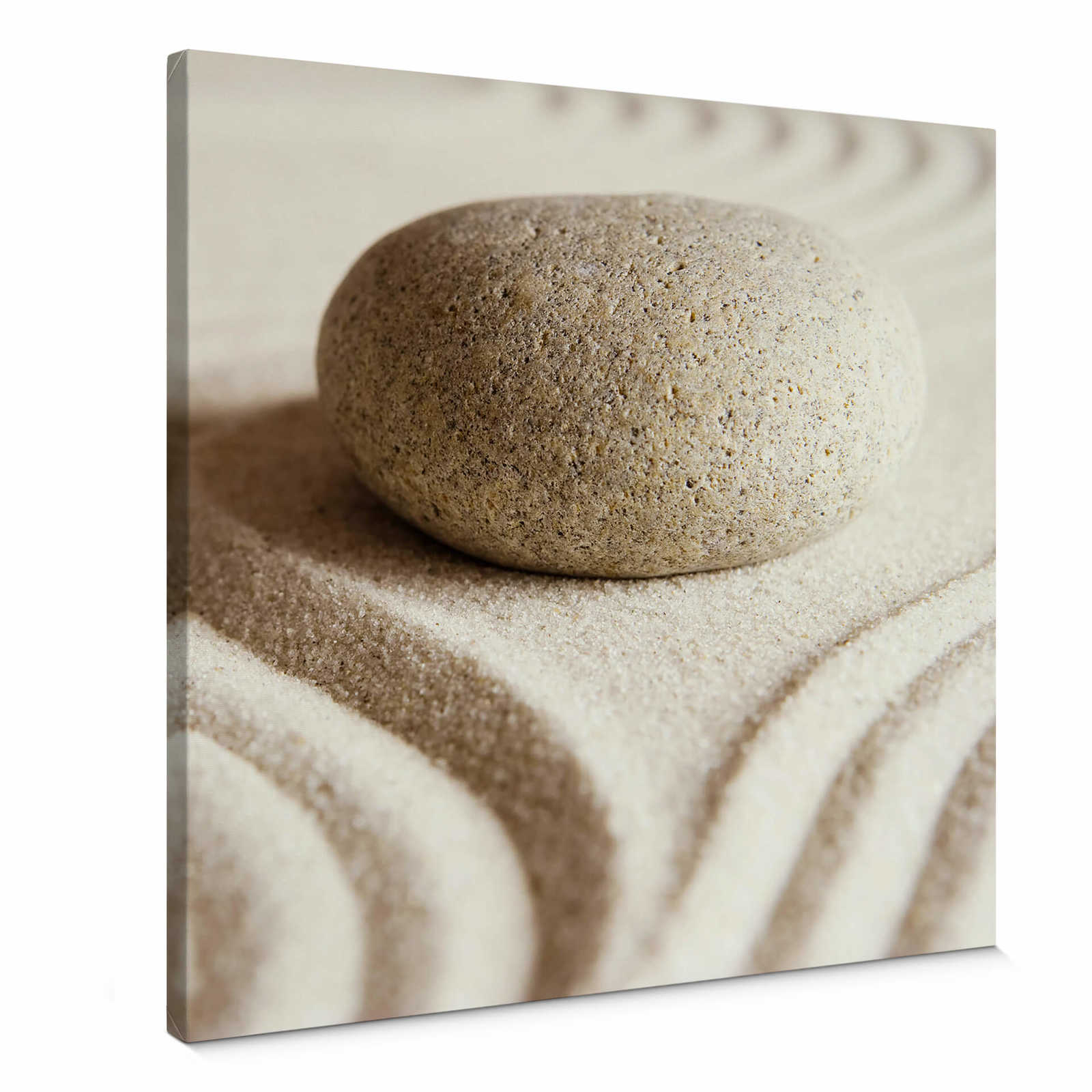         Canvas print square stone in the sand – brown
    