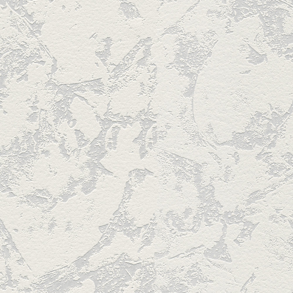             Non-woven wallpaper plaster look with wiped plaster structure - white
        