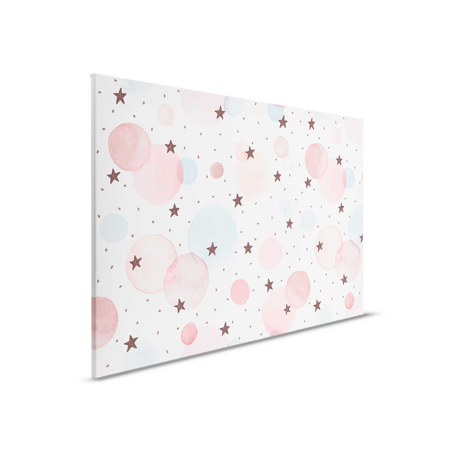         Canvas for children's room with stars, dots and circles - 90 cm x 60 cm
    