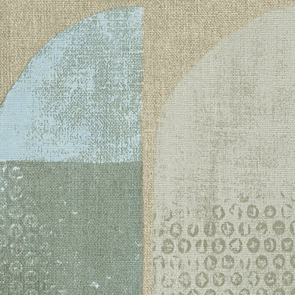             Wallpaper geometric retro pattern, Scandinavian style - beige, red, blue
        