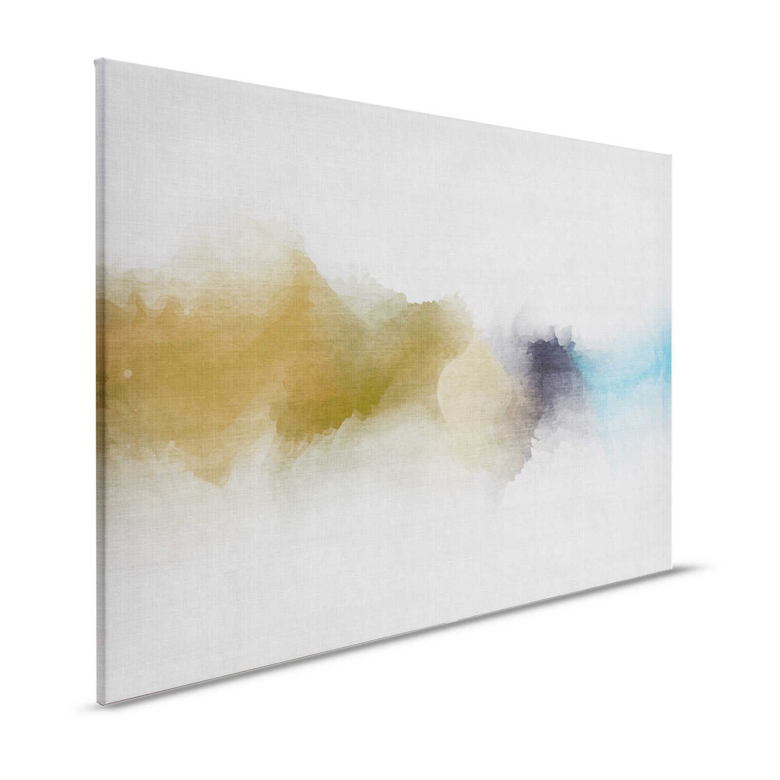 Daydream 3 - Canvas painting cloudy watercolour pattern- natural linen look - 1.20 m x 0.80 m
