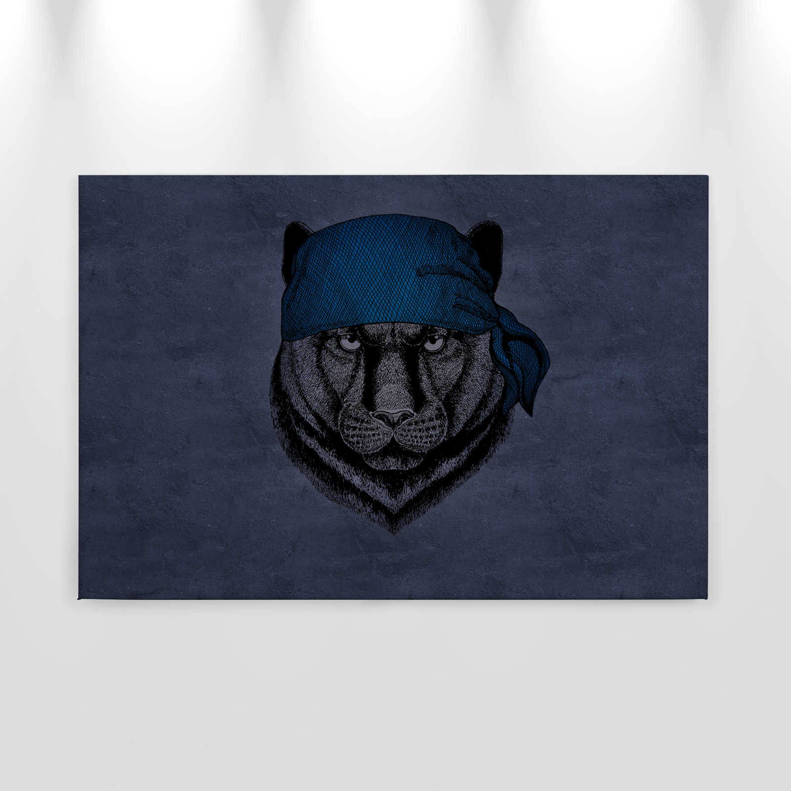             Canvas painting Panther in Pirate Look - 0,90 m x 0,60 m
        