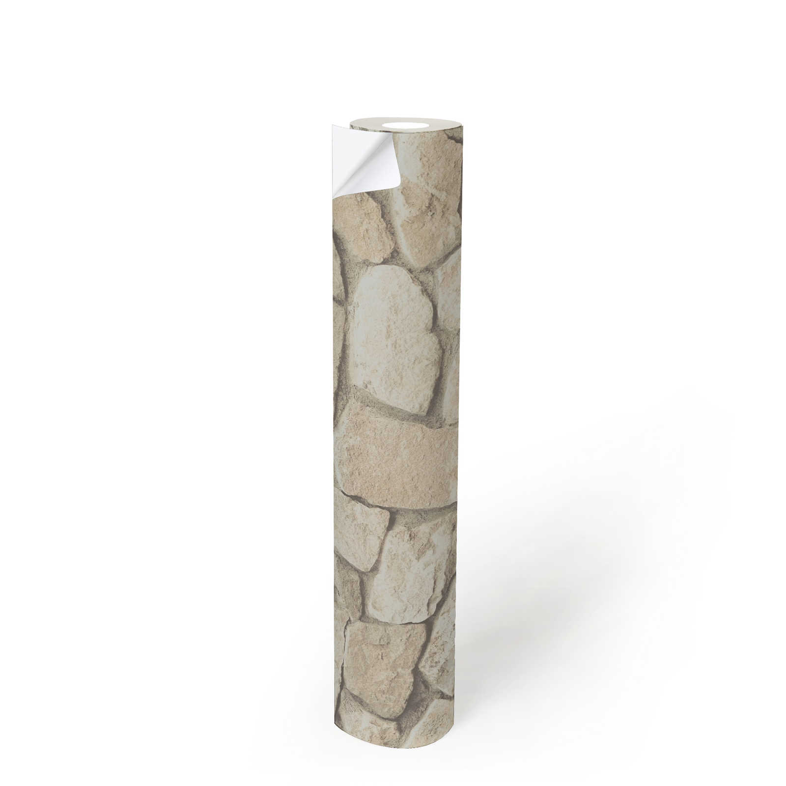            Papier peint auto-adhésif | aspect pierre naturelle avec effet 3D - beige, crème
        