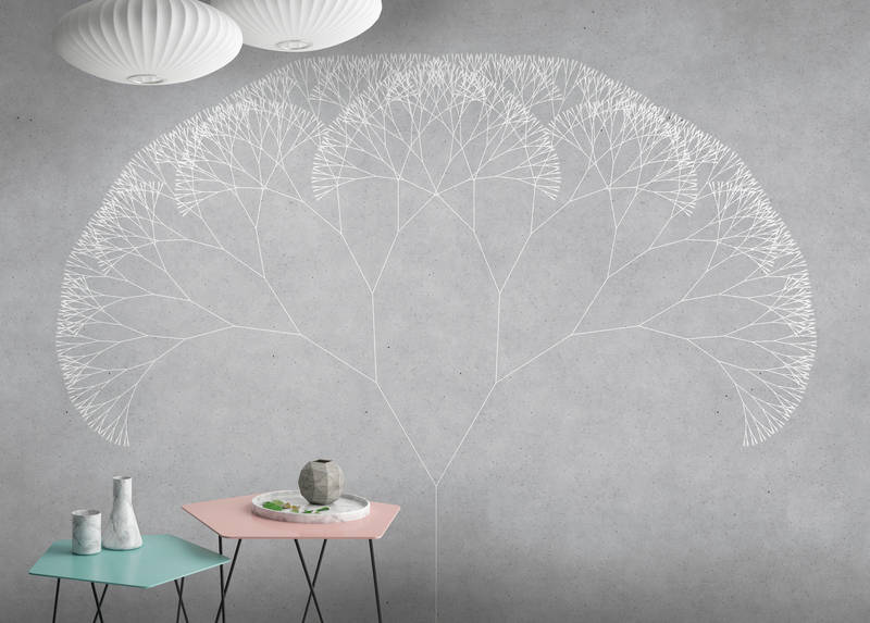             Photo wallpaper dandelions tree - grey, white
        